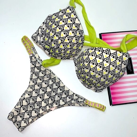 🔥🏖VICTORIA SECRET  swimsuit 34C The Fabulous/push-up/bottom Small itsy  New#7 - Picture 1 of 9